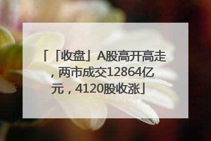 「收盘」A股高开高走，两市成交12864亿元，4120股收涨