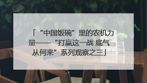 “中国饭碗”里的农机力量——“打赢这一战 底气从何来”系列观察之三