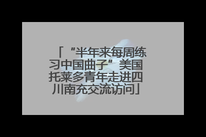 “半年来每周练习中国曲子”美国托莱多青年走进四川南充交流访问