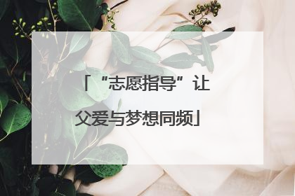 “志愿指导”让父爱与梦想同频