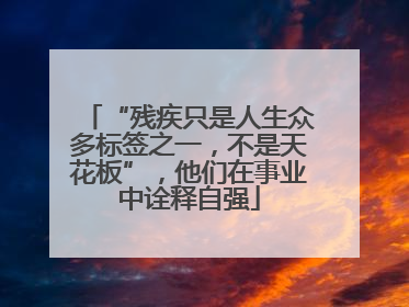 “残疾只是人生众多标签之一，不是天花板”，他们在事业中诠释自强