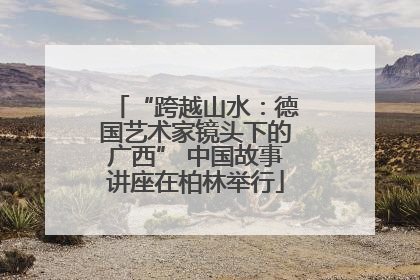 “跨越山水：德国艺术家镜头下的广西” 中国故事讲座在柏林举行
