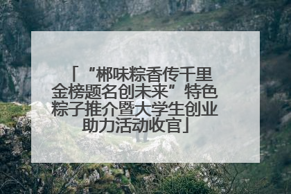 “郴味粽香传千里 金榜题名创未来”特色粽子推介暨大学生创业助力活动收官