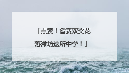 点赞！省赛双奖花落潍坊这所中学！