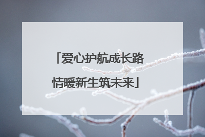爱心护航成长路 情暖新生筑未来