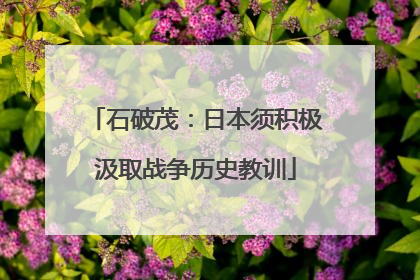 石破茂：日本须积极汲取战争历史教训