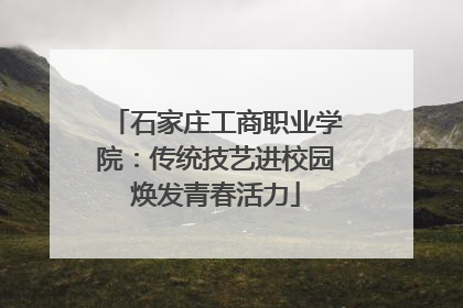 石家庄工商职业学院：传统技艺进校园焕发青春活力