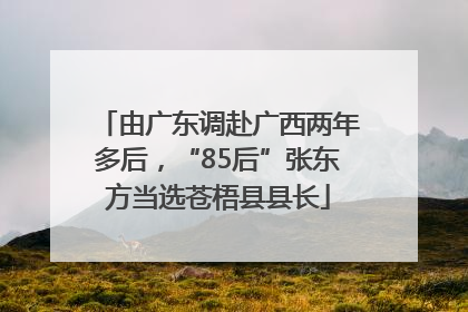 由广东调赴广西两年多后，“85后”张东方当选苍梧县县长