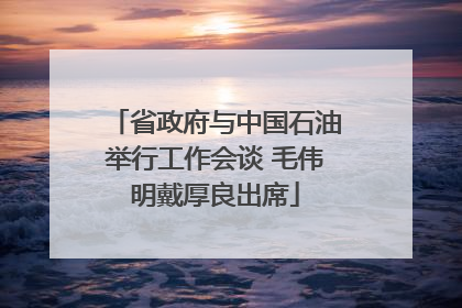 省政府与中国石油举行工作会谈 毛伟明戴厚良出席