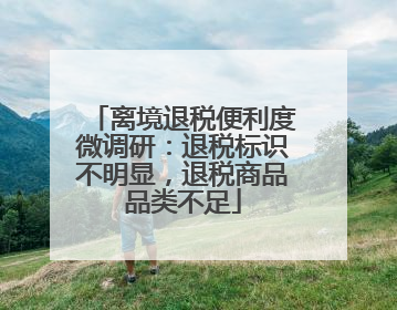 离境退税便利度微调研：退税标识不明显，退税商品品类不足