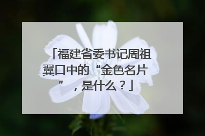 福建省委书记周祖翼口中的“金色名片”，是什么？
