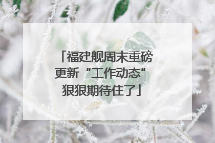 福建舰周末重磅更新“工作动态” 狠狠期待住了