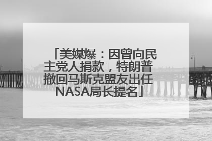 美媒爆：因曾向民主党人捐款，特朗普撤回马斯克盟友出任NASA局长提名