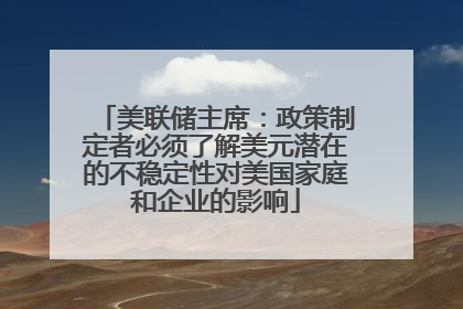 美联储主席：政策制定者必须了解美元潜在的不稳定性对美国家庭和企业的影响