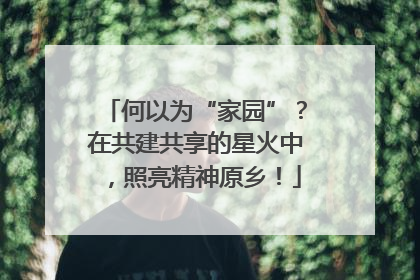 何以为“家园”？在共建共享的星火中，照亮精神原乡！