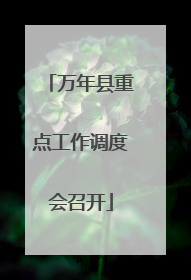 万年县重点工作调度会召开