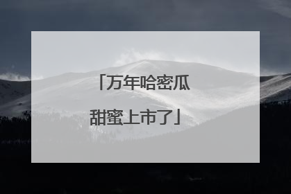 万年哈密瓜甜蜜上市了