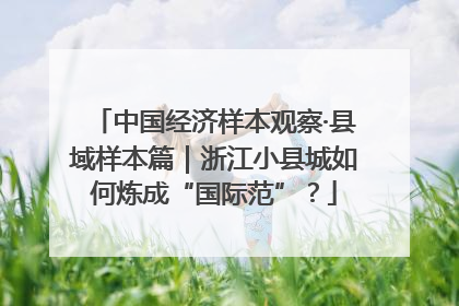 中国经济样本观察·县域样本篇｜浙江小县城如何炼成“国际范”？