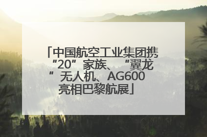 中国航空工业集团携“20”家族、“翼龙”无人机、AG600亮相巴黎航展