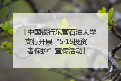 中国银行东营石油大学支行开展“5·15投资者保护”宣传活动