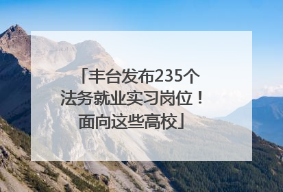 丰台发布235个法务就业实习岗位！面向这些高校