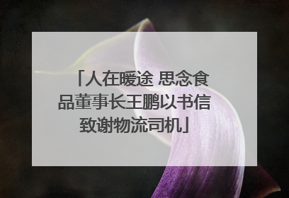 人在暖途 思念食品董事长王鹏以书信致谢物流司机