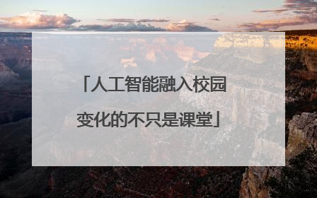人工智能融入校园 变化的不只是课堂