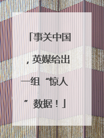 事关中国，英媒给出一组“惊人”数据！