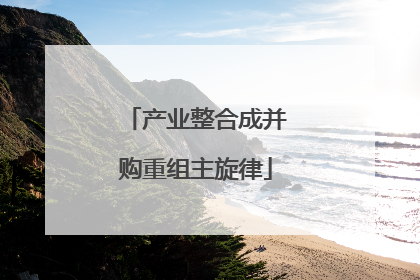 产业整合成并购重组主旋律