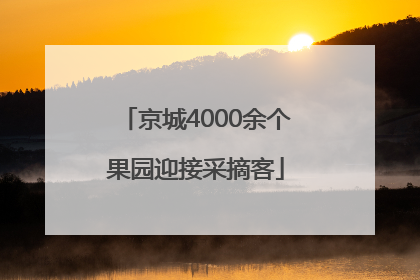 京城4000余个果园迎接采摘客