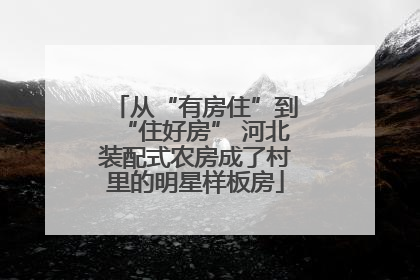 从“有房住”到“住好房” 河北装配式农房成了村里的明星样板房