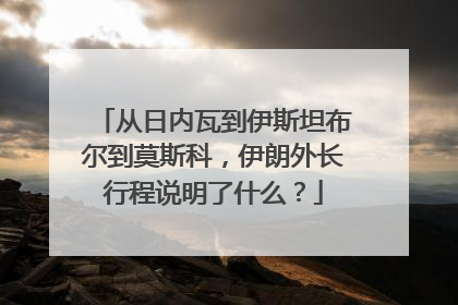 从日内瓦到伊斯坦布尔到莫斯科，伊朗外长行程说明了什么？