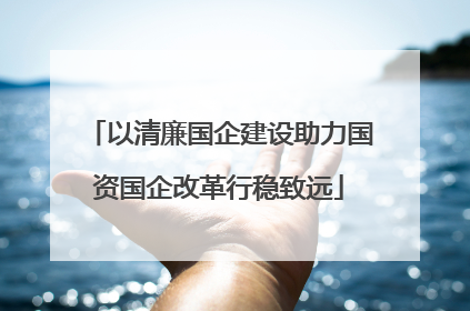 以清廉国企建设助力国资国企改革行稳致远