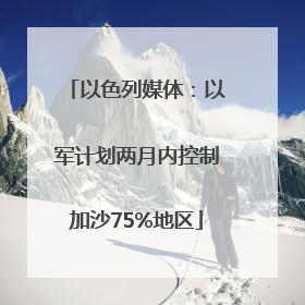 以色列媒体：以军计划两月内控制加沙75%地区