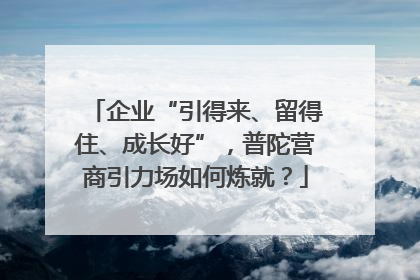 企业“引得来、留得住、成长好”，普陀营商引力场如何炼就？