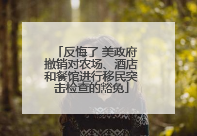 反悔了 美政府撤销对农场、酒店和餐馆进行移民突击检查的豁免