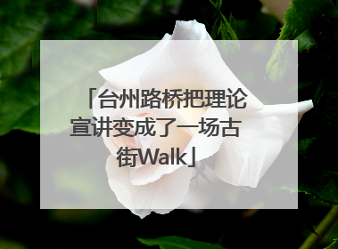 台州路桥把理论宣讲变成了一场古街Walk