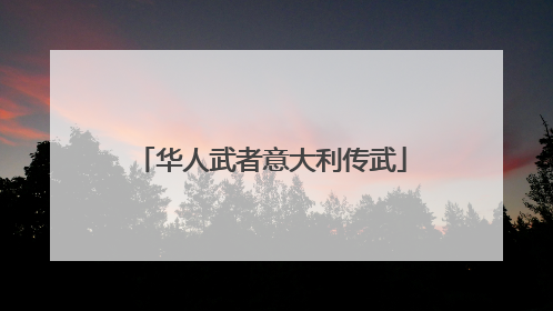 华人武者意大利传武