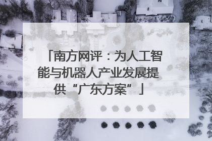 南方网评：为人工智能与机器人产业发展提供“广东方案”