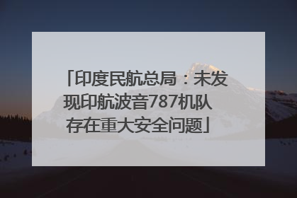 印度民航总局：未发现印航波音787机队存在重大安全问题