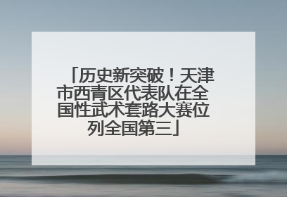 历史新突破！天津市西青区代表队在全国性武术套路大赛位列全国第三