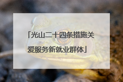 光山二十四条措施关爱服务新就业群体