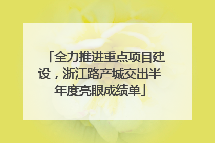 全力推进重点项目建设，浙江路产城交出半年度亮眼成绩单