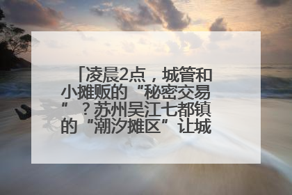 凌晨2点，城管和小摊贩的“秘密交易”？苏州吴江七都镇的“潮汐摊区”让城市管理有了人情味
