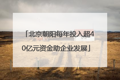 北京朝阳每年投入超40亿元资金助企业发展