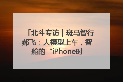 北斗专访｜斑马智行郝飞：大模型上车，智舱的“iPhone时刻”何时到来