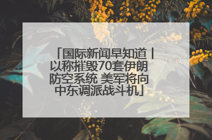 国际新闻早知道丨以称摧毁70套伊朗防空系统 美军将向中东调派战斗机
