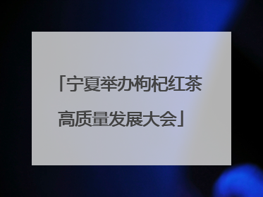 宁夏举办枸杞红茶高质量发展大会