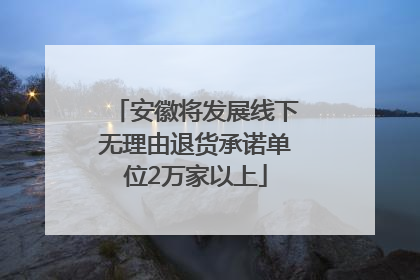 安徽将发展线下无理由退货承诺单位2万家以上
