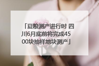夏粮测产进行时 四川6月底前将完成4500块抽样地块测产